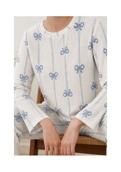 Fit Women Kadın Desenli Nefes Alan Ekru Pijama Takımı 4690