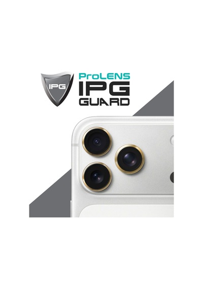 Apple iPhone Uyumlu 17 Pro / Apple iPhone Uyumlu 17 Pro Max İçin Ipg Prolens Kamera Lens Koruyucu Alüminyum Cd Çerçeveli, Kırılmaz Cam Altın