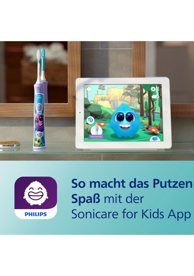 Philips Sonicare For Kids, Uygulamalı Elektrikli Sonik Diş Fırçası, 3 Yaş Ve Üzeri Çocuklar İçin, Kapsamlı Temizlik İçin Smartimer Ve Quadpacer'lı, Mor, Model Hx6322/12 Philips Sonicare For Kids, Uygulamalı Elektrikli Sonik Diş Fırçası, 3 Yaş Ve Üzeri Çocuklar İçin, Kapsamlı Temizlik İçin Smartimer Ve Quadpacer'lı, Mor, Model Hx6322/12