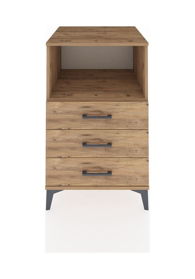 Kronos Komodin Tek Raflı 3 Çekmeceli 60x59x96 Çam-çam Atlas Çam