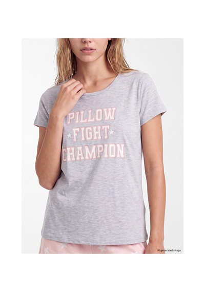 Lcw Dream Pembe Baskılı Kadın Şortlu Pijama Takımı
