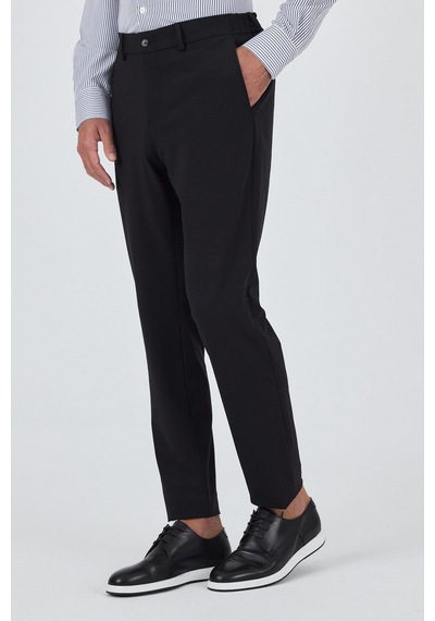 İmza Siyah Esnek Yandan Cepli Casual Slim Fit Jogger Pantolon 1003250162 Siyah
