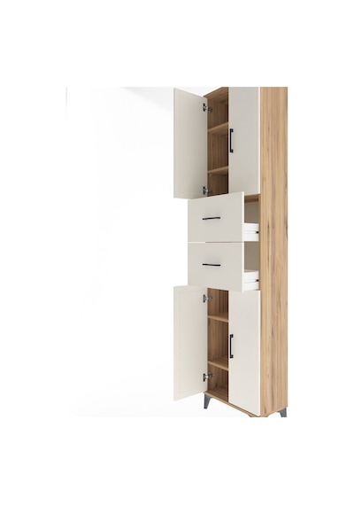 Arges Dolap 5 Raflı 2 Çekmeceli 4 Kapaklı 60x30x243 Çam-aytaşı Çam