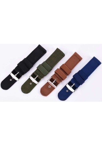 Kumaş Tekstil Perlon 24Mm Saat Kordonu Lacivert Saat Kayışı Kolça