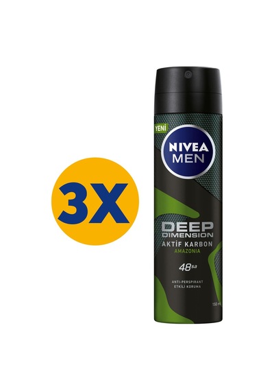 Nivea Amazonia Erkek Sprey Deodorant 3 x 150 ML