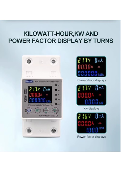 Tomzn 80a Wifi Akıllı Kaçak Akım Rölesi Tomzn Akım Koruyucu Röle Tompd-80lw