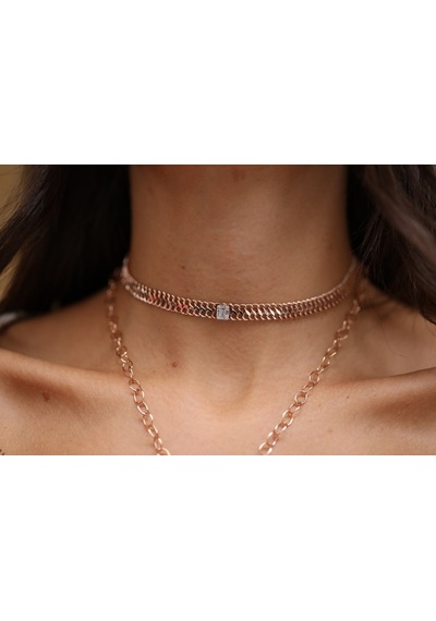 Reis Kuyumculuk T1159 Baget Pırlanta Choker Altın Kolye