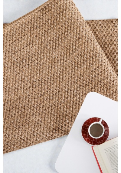 Doğal Jüt Görünümlü Düz Dokuma Kilim Minimal & Zamansız Tasarım Bej Bej