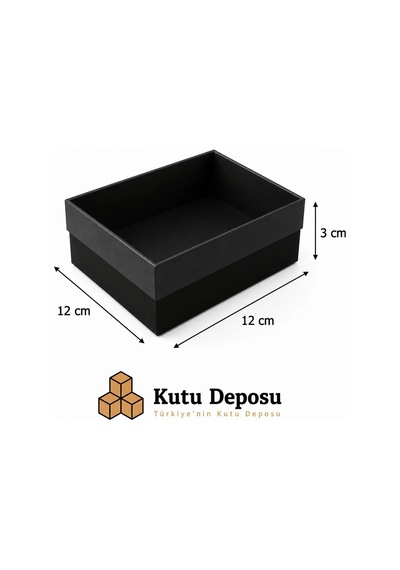 12x12x3 Cm Asetat Kapaklı Takı Kutusu-siyah Demonte 50 Adet 1 Adet