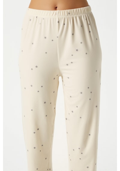 Ritnice Kadın Star Yumuşak Doku Tereyağ Sarısı Yıldızlı Ön Düğmeli Kısa Kollu Pijama Takımı Tereyağı Sarısı Ritnice Kadın Star Yumuşak Doku Tereyağ Sarısı Yıldızlı Ön Düğmeli Kısa Kollu Pijama Takımı Tereyağı Sarısı