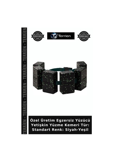 Özel Üretim Egzersiz Yüzücü Yetişkin Yüzme Kemeri Tür: Standart Renk: Siyah-yeşil Siyah - Yeşil