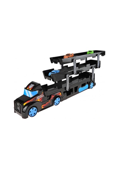 3 Katlı 3 Araçlı Transporter Oyun Seti- Siyah