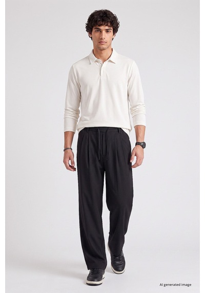 Tommy Life Ekru Rahat Form Basic Erkek Polo Yaka T-shirt - 88512