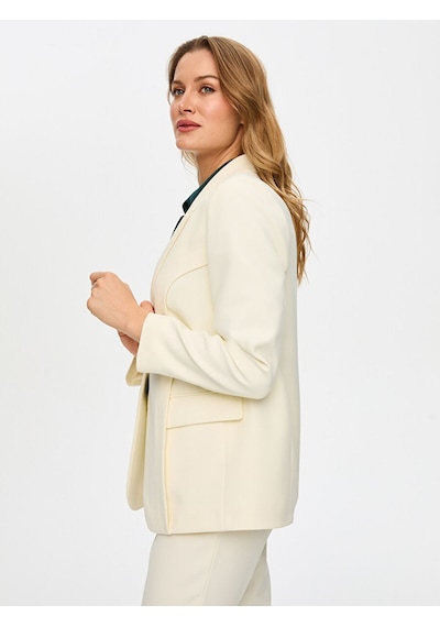 Faik Sönmez Gold Düğmeli Şık Blazer Ceket S26ckt018 Us26ckt01873 Ekru
