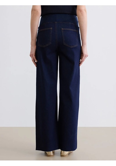 Lc Waikiki İndigo Karın Panelli Wideleg Hamile Jean Pantolon Indigo