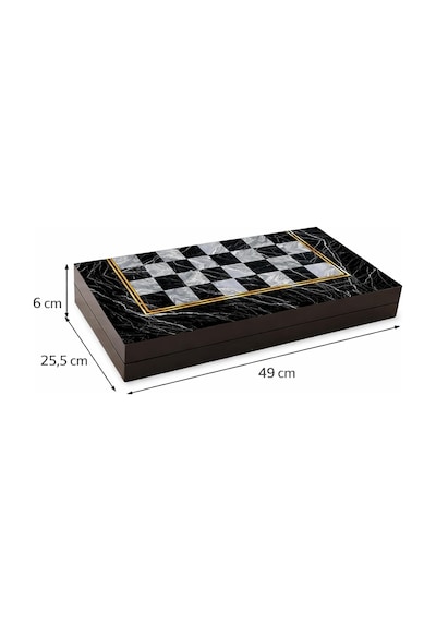 Star Tavla Platin Mermer Büyük Boy 12 Mm Mdf Kasa, Parlak Selefon Kaplama, Çizilmeye Karşı Dire