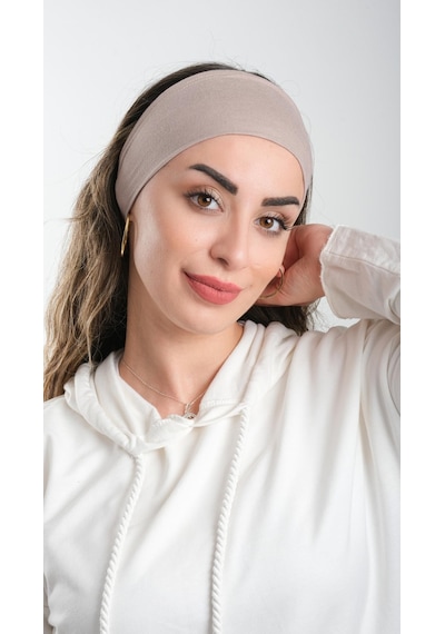 Hürrem Bone Vizon Bandana Saç Bandı Viskon Düz 3012 10 Vizon