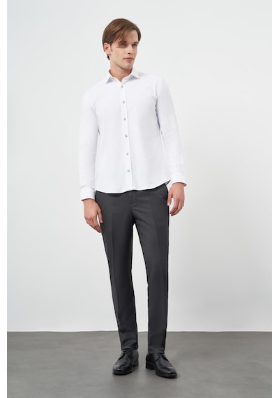 İmza Beyaz Uzun Kol Düz Bez Ayağı Yarım İtalyan Yaka Cepsiz Pamuklu Classic Slim Fit Gömlek 1004245211 Beyaz İmza Beyaz Uzun Kol Düz Bez Ayağı Yarım İtalyan Yaka Cepsiz Pamuklu Classic Slim Fit Gömlek 1004245211 Beyaz