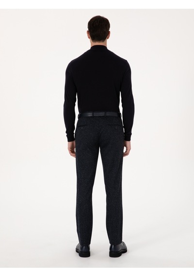 Cacharel Lacivert Slim Fit Yün Karışımlı Kumaş Pantolon