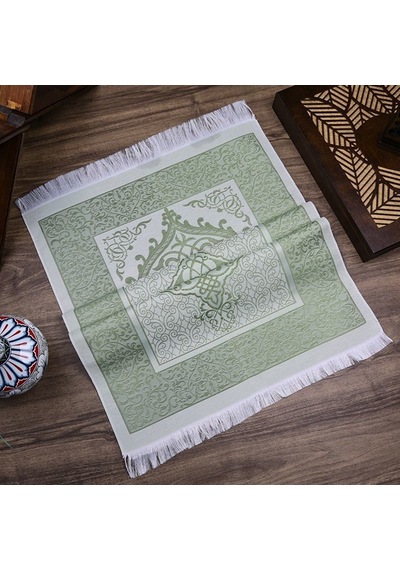 Hediyelik Kuran-ı Kerim, İnci Tesbih, Seccade, Asetat Kutulu 25x18 Cm Mevlid Paketi-yeşil