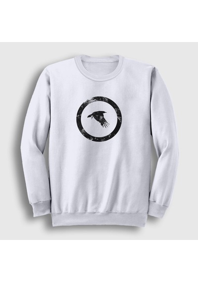 Presmono Unisex Bird Katatonia Sweatshirt Beyaz