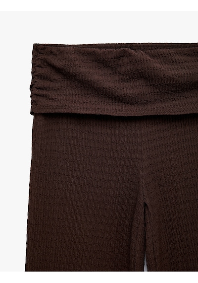 Koton Bürümcük Kumaş Dokulu Belden Kat Detaylı Düz Bol Paça Pantolon Kahverengi 6sak40133ek Kahve Koton Bürümcük Kumaş Dokulu Belden Kat Detaylı Düz Bol Paça Pantolon Kahverengi 6sak40133ek Kahve