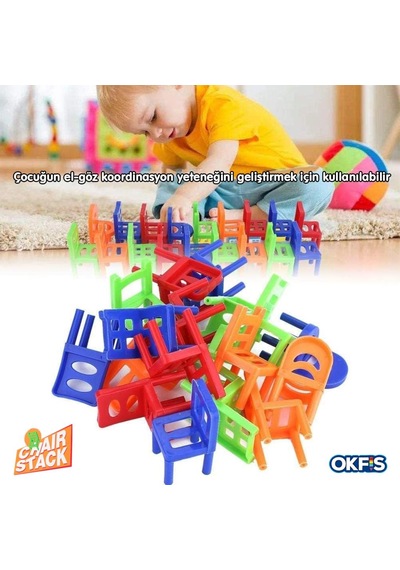 Chair Stack Eğitici Sandalye Denge Oyunu