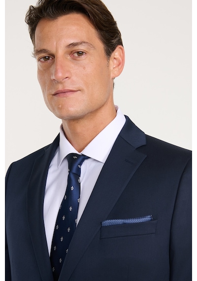AC&Co / Altınyıldız Classics Erkek Slim Fit Dar Kesim Mono Yaka Takım Elbise Lacivert