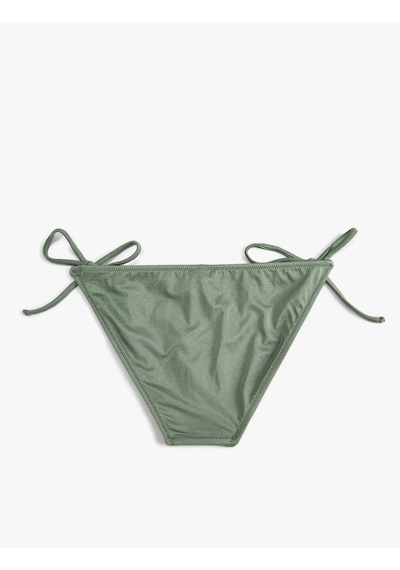 Koton Parlak Brazilian Bikini Altı Yanları Bağlama Detaylı Green 4sak00051mm Yeşil