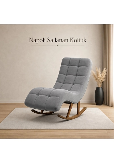 Smarto Relax Napoli Sallanan Ergonomik Dinlenme Koltuğu Tv Koltuğu Berjer Açık Gri