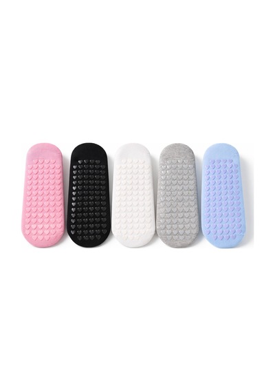 Carnaval Socks Gri Melanj Renkli Pilates & Yoga Silikonlu Kazymaz Tabanlı Patik Çorap 2000386