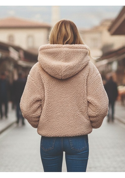 Sacrosa Peluş Kışlık Şık Ceket Çok Renkli