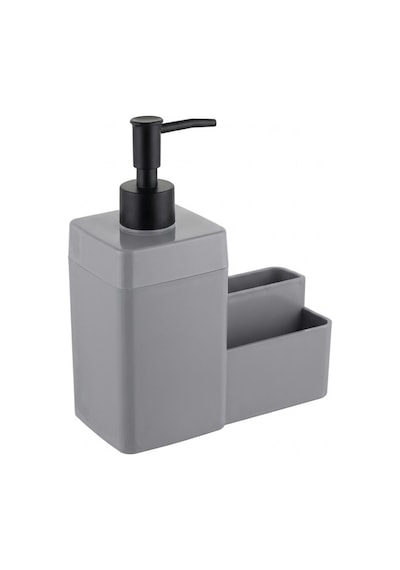 Makri Home Diamond Süngerlikli Sıvı Sabunluk 450 Ml 19x16x8 Cm - Gri Gri