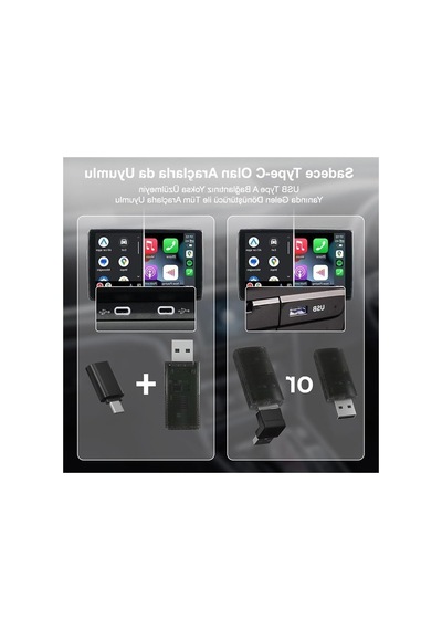 Kablosuz Apple Carplay Ve Android Auto Adaptörü, 2'si 1 Arada Pratik Çözüm