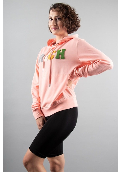 Pembe 2 Iplik Kapüşonlu Sweatshirt Çok Renkli