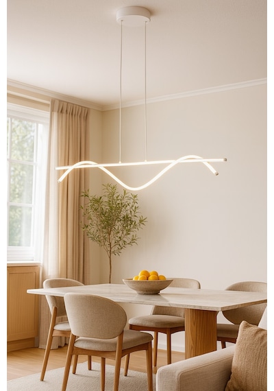 Eclipse Beyaz Renk Modern Tasarım -oturma Odası-çocuk Odası-mutfak-salon Beyaz Led Sarkıt Avize Beyaz