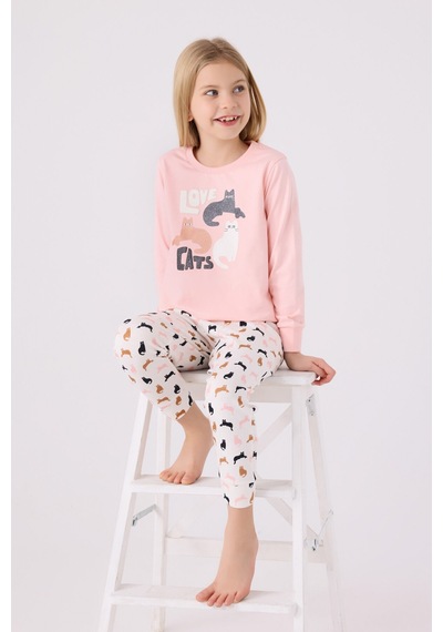 Arnetta Kız Çocuk Pembe Pijama Takımı Ar3057-c-v1 Pembe
