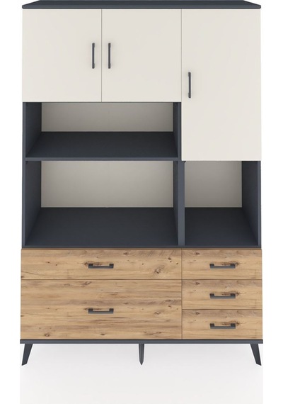 Hyperion Dolap 8 Raflı 5 Çekmeceli 3 Kapaklı 132x44x195 Antrasit-aytaşı/çam Aytası/atlas Çam Hyperion Dolap 8 Raflı 5 Çekmeceli 3 Kapaklı 132x44x195 Antrasit-aytaşı/çam Aytası/atlas Çam