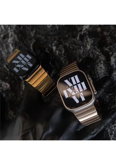 Apple Uyumlu  Watch 10 46mm Kordon Krd-79 Metal Strap Luxury Kayış