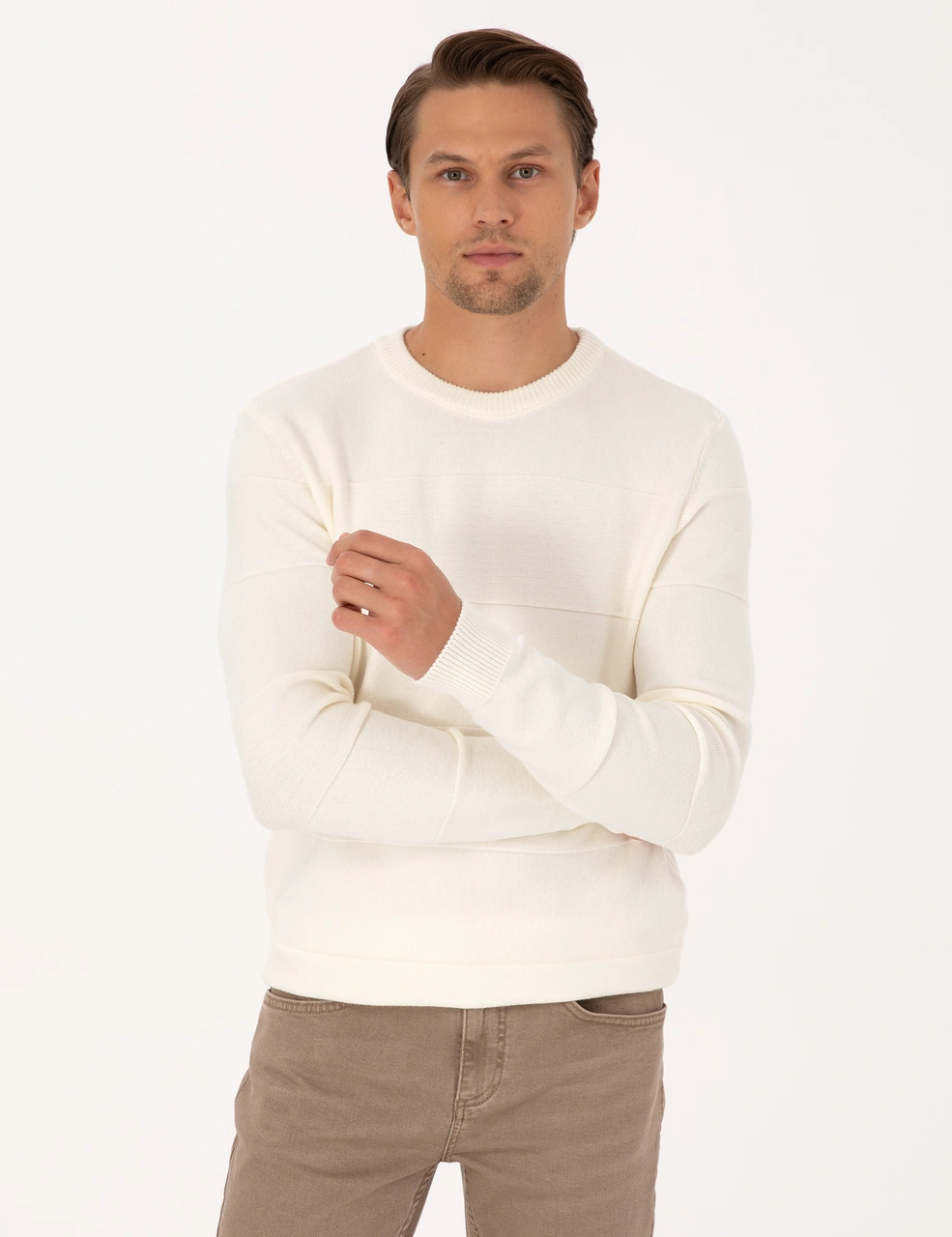 Pierre Cardin Erkek Ekru Kazak /triko 50315713-vr019 Ekru
