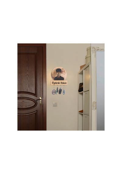 Led Işıklı Pleksi Dolunay Kişiselleştirilebilir Dekoratif Biblo Atatürk Portre Anahtar Askılığı Sarı - 737347614 Sarı