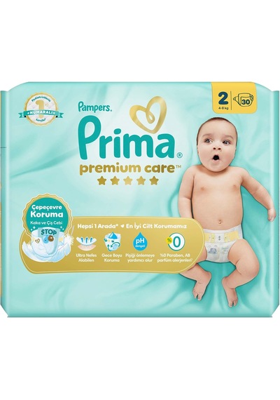 Prima Bebek Bezi Premium Care 2 Numara 30 Adet