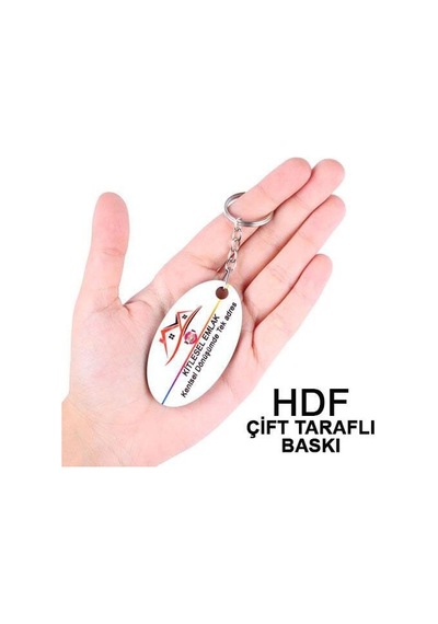 Hdf Çift Taraflı Anahtarlık - Oval