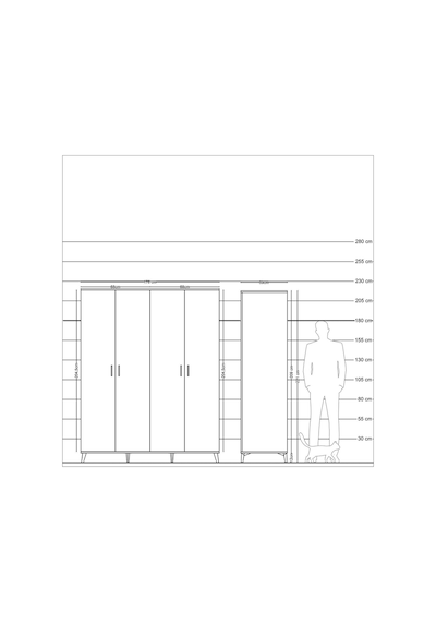 Kronos Gardrop 4 Raflı 4 Kapaklı 4 Askılı 176x59x221 Çam-çam Çam Kronos Gardrop 4 Raflı 4 Kapaklı 4 Askılı 176x59x221 Çam-çam Çam