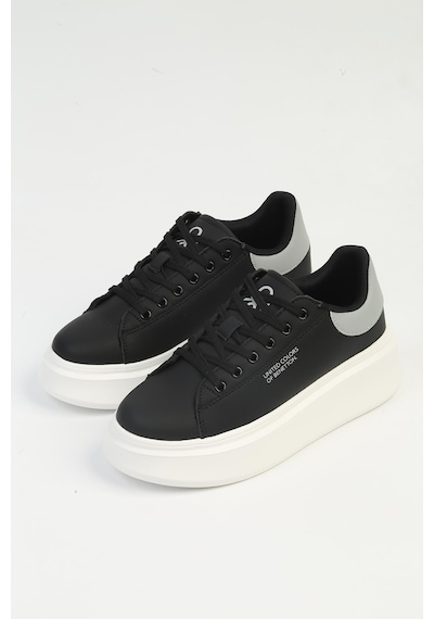 United Colors Of Benetton Benetton 10232 İthal Yüksek Düz Taban Bağcıklı Kadın Sneaker Spor Ayakkabı 001
