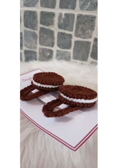 Örgümania Oreo Çıtçıt Toka - Örgü Toka Kahverengi