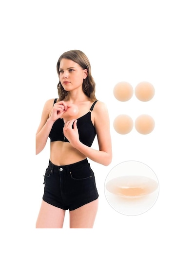 Cottonhill Silikon Göğüs Ucu Kapatıcı, Meme Ucu Kapatıcı 2'li Paket Bej