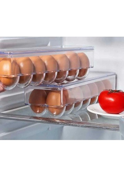 Renkli Kapaklı Buz Dolabı Yumurtalık Organizer, 15'li, Düzenli Saklama Çözümü Plastik Çok Renkli Diğer