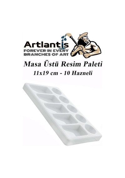 Artlantis Masa Üstü 10 Hazneli Boya Paleti 11 x 19 CM