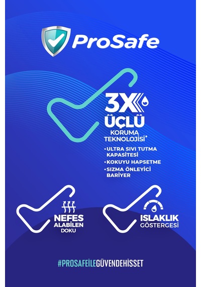 Prosafe Külotlu Yetişkin Hasta Bezi Emici Külot Islaklık Göstergeli Bel Ölçüsü 130-170cm Xlarge 30'lux2paket XL